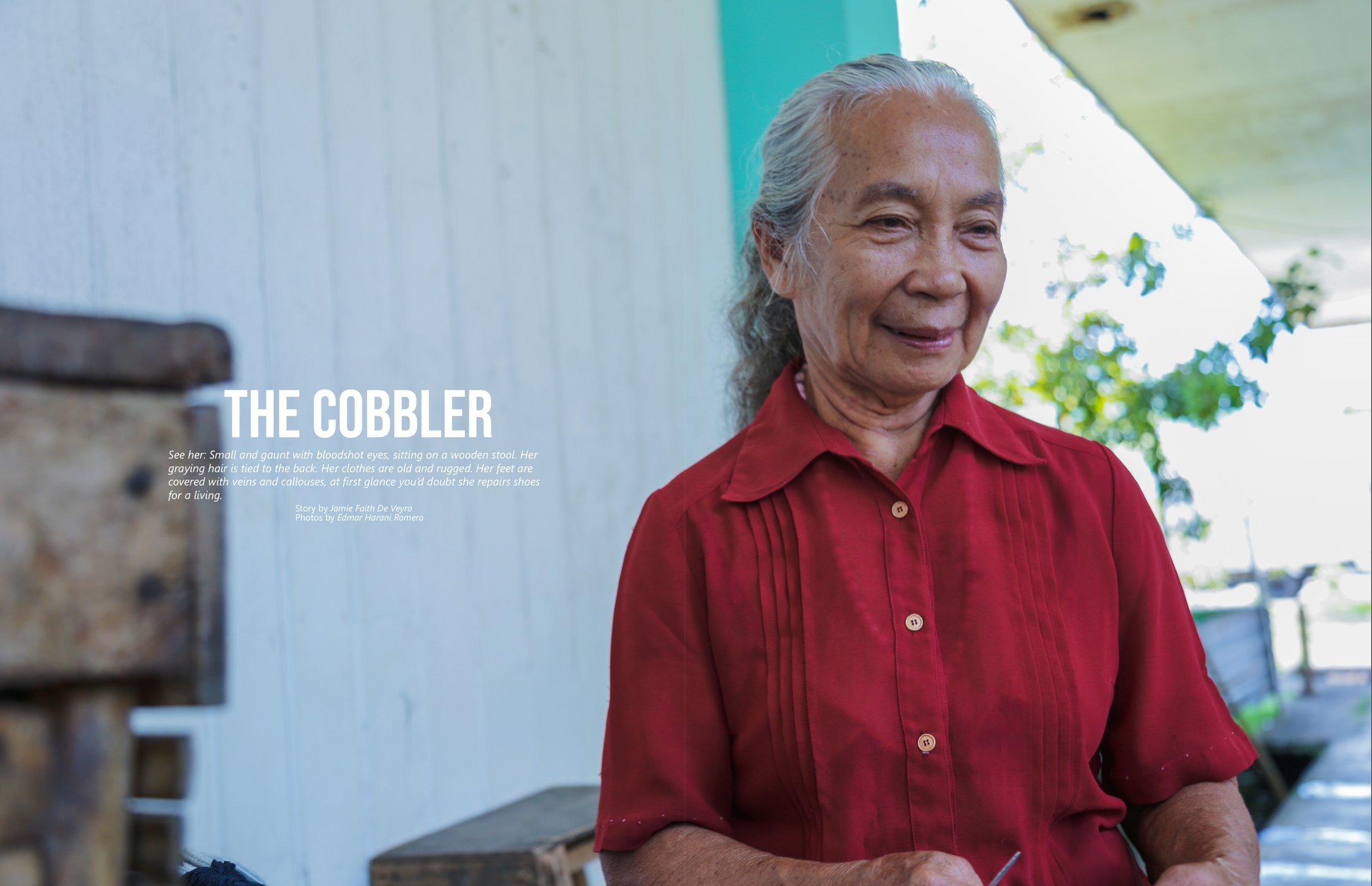 THE COBBLER. Lilia Abuso, 72 years old from Negros Oriental has been in VSU for more than 20 years.