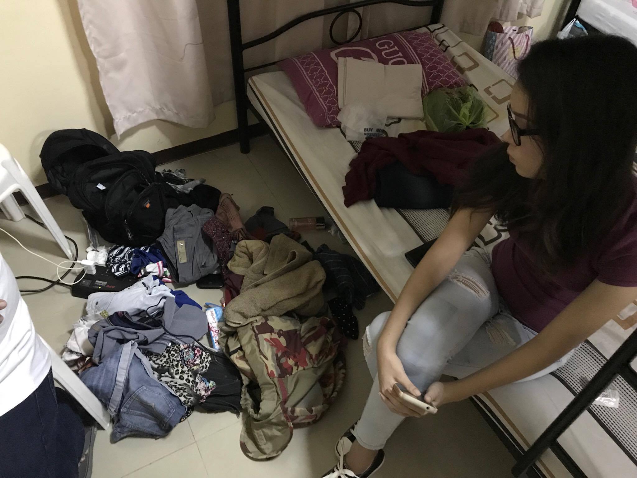 BURGLARIZED. Mr. SCUAA candidate, Reigndoulf Quirong's belongings strewn in the floor after being looted. Photo by Jed Asaph Cortes